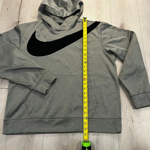 Nike Dri-fit Lightweight Hoodie Men’s Size Large Gray Swish Logo - Picture 6 of 6